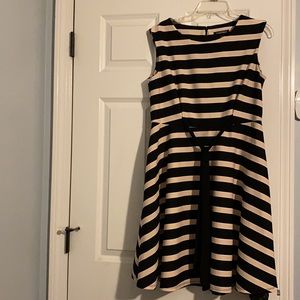 Pink and black striped dress